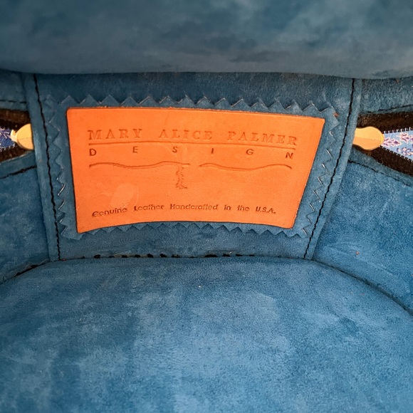 Mary Alice Palmer design handcrafted tooled leather round bag in black - Picture 9 of 14